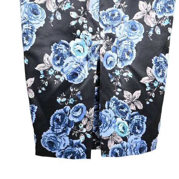 Pinup Girl Clothing by Laura Byrnes Blue Rose Satin Dress Womens M - Picture 7 of 9